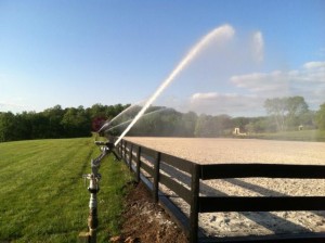 Irrigation for horse rinks